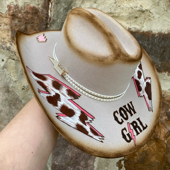 SOLD READ BELOW
New Cowgirl “Fast as Lightening “ hand burned & painted hat - Picture 5 of 6